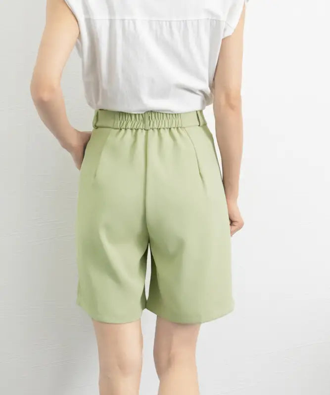 5分丈-タックショートパンツ-レディース