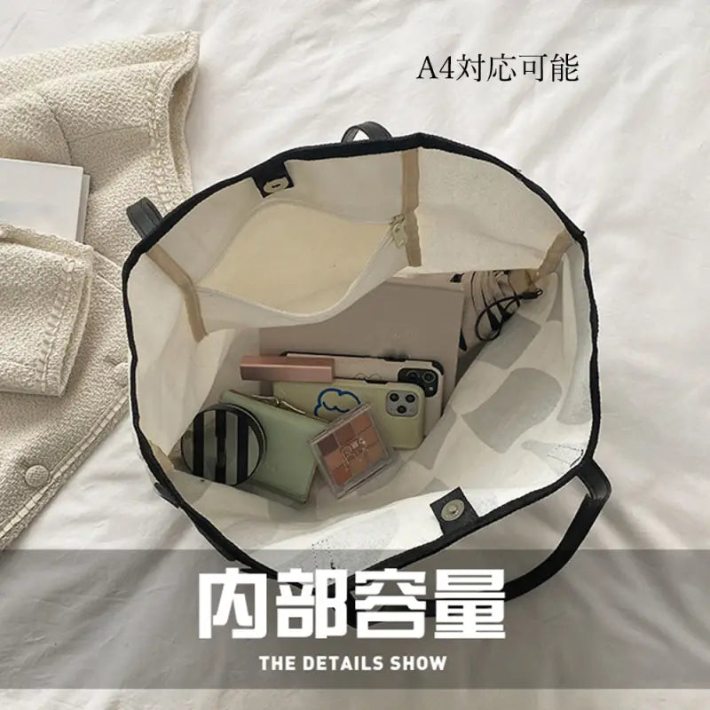 キャンバス-トートバッグ-a4-大容量