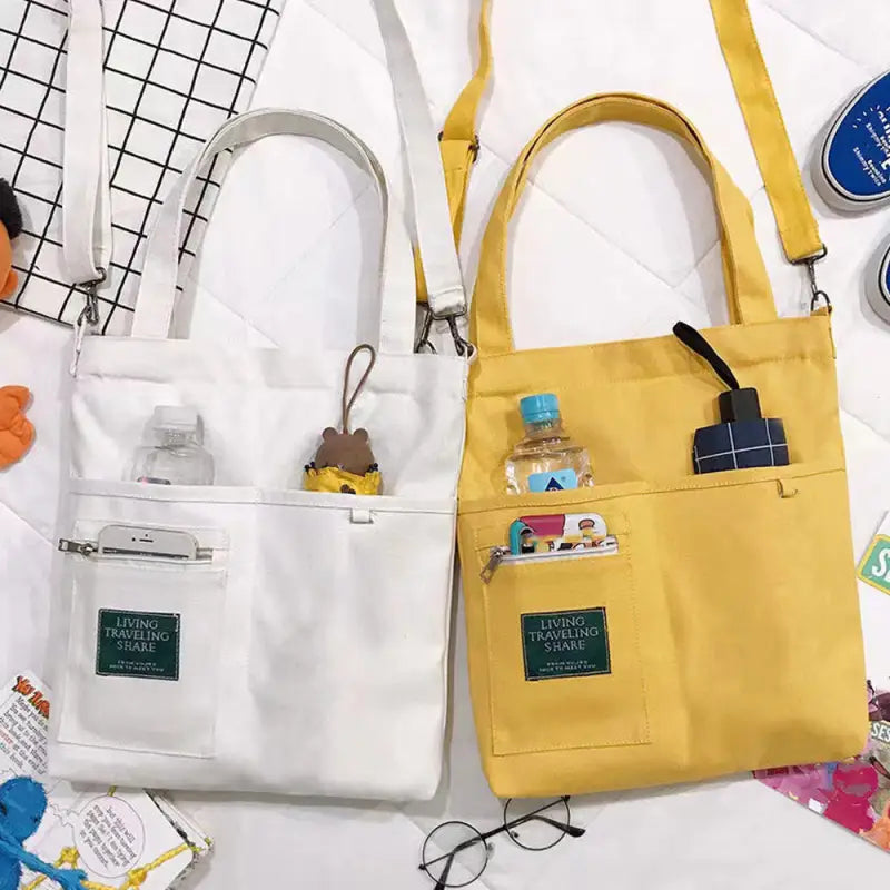 キャンバス-トートバッグ-2way-軽量