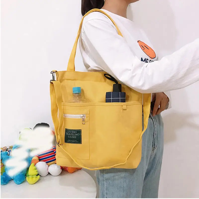 キャンバス-トートバッグ-2way-軽量