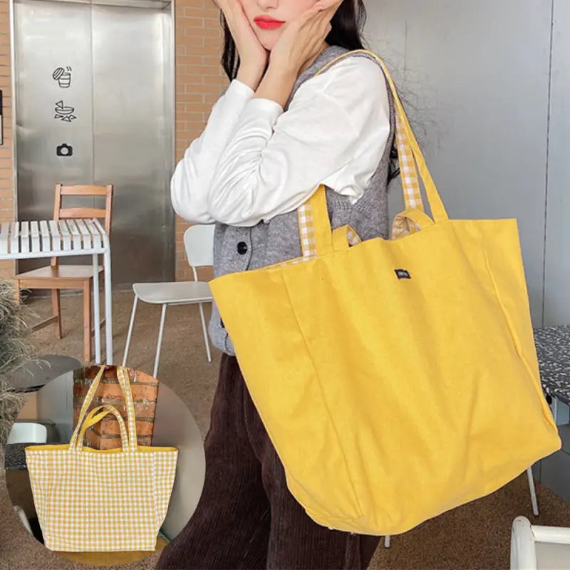 キャンバス-トートバッグ-リバーシブル
