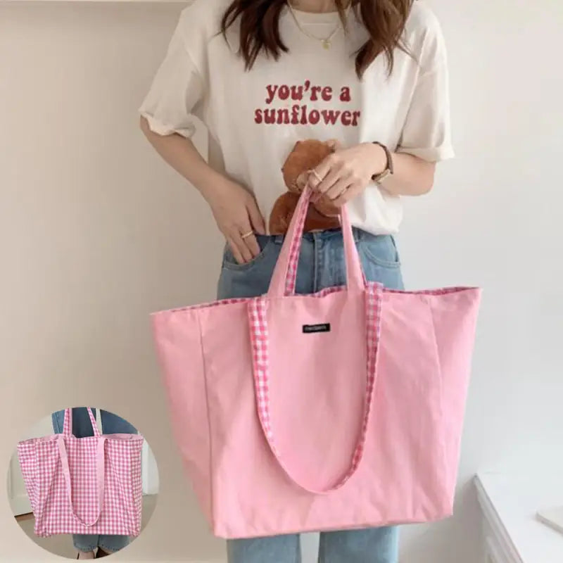 キャンバス-トートバッグ-リバーシブル