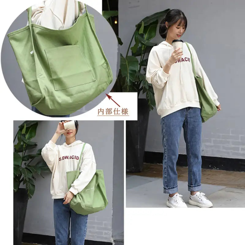 キャンバス-トートバッグ-レディース軽量