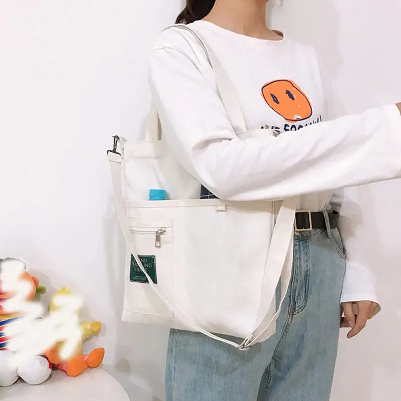 キャンバス-トートバッグ-2way-軽量