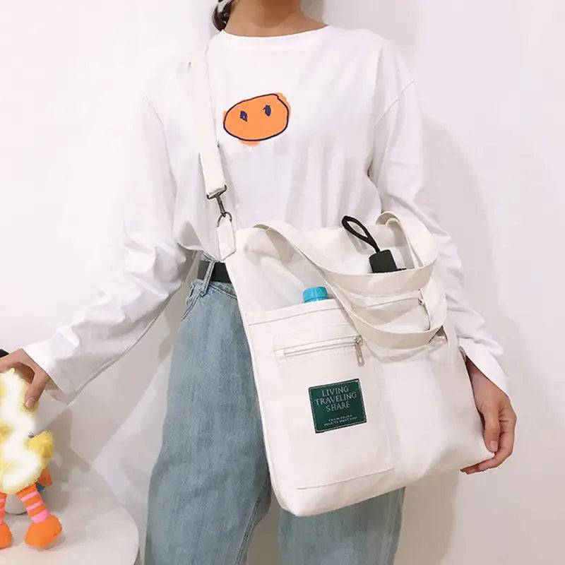 キャンバス-トートバッグ-2way-軽量