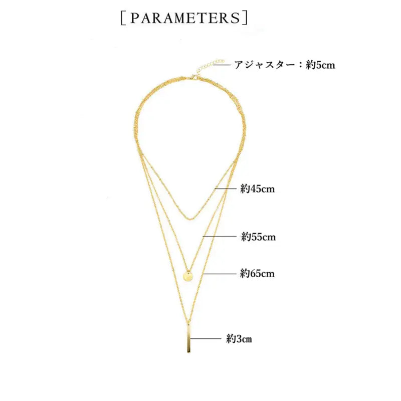 3連-チェーンネックレス-レディース