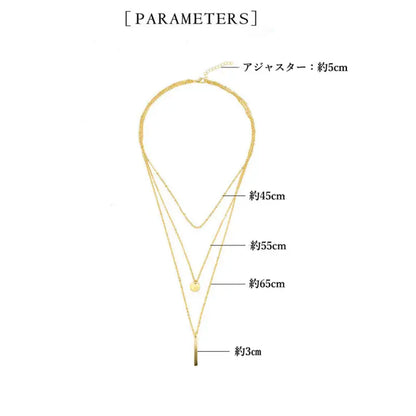 3連-チェーンネックレス-レディース