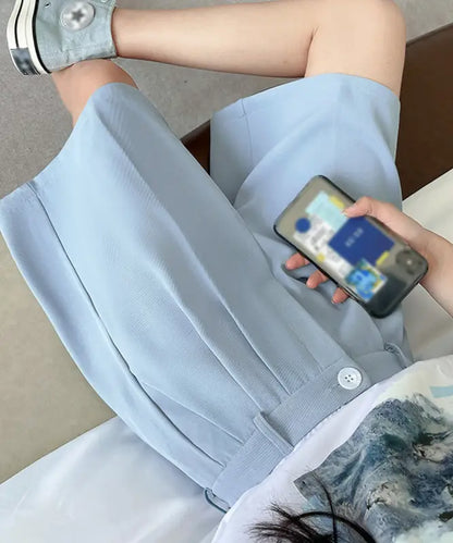 ５分丈-タックショートパンツ-レディース