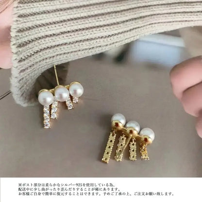 ピアス-フェイクパール-レディース-上品