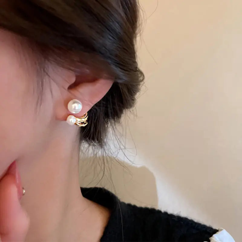 ピアス-フェイクパール-バックキャッチ