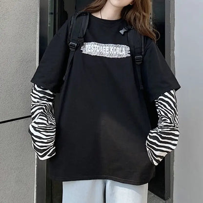 Tシャツ-レディース-トップス-重ね着風