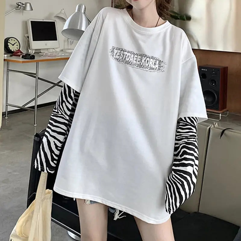 Tシャツ-レディース-トップス-重ね着風