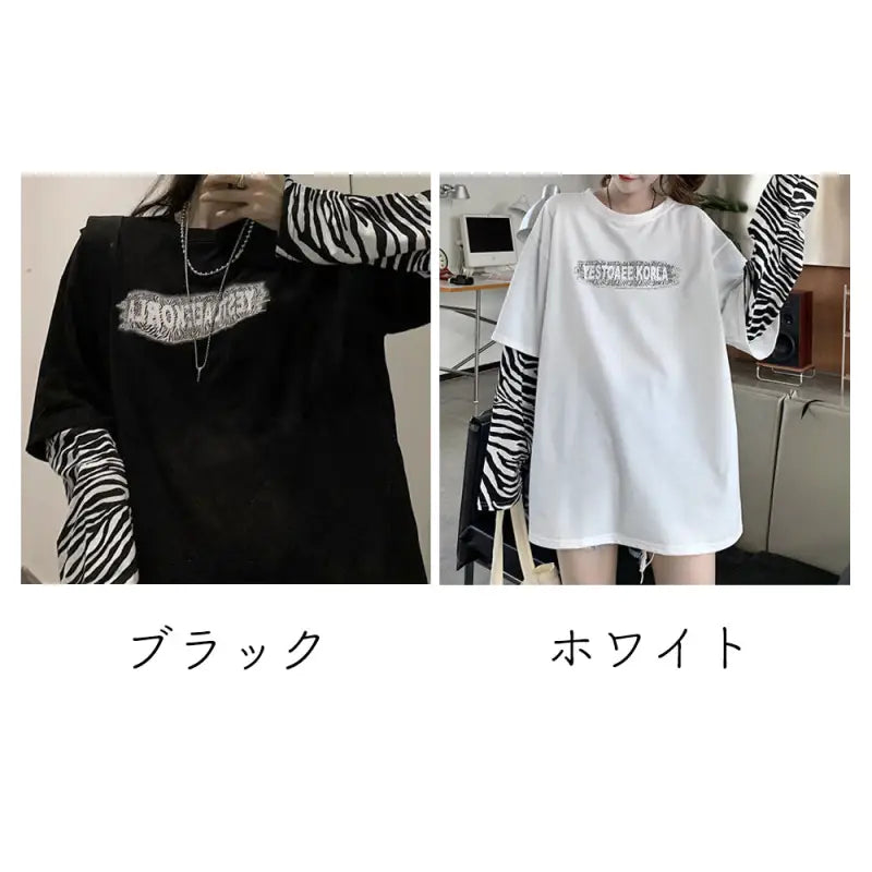 Tシャツ-レディース-トップス-重ね着風